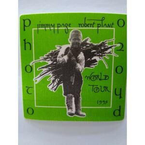 Jimmy Page Robert Plant Backstage Pass Led Zeppelin 1995 Hard Rock Music Green